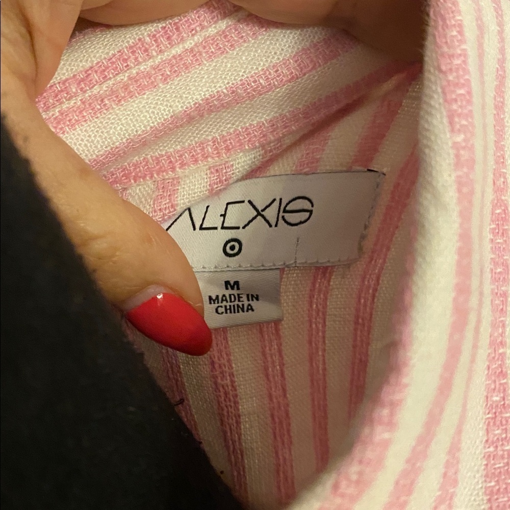 Alexis Blush Striped Belted Mini Dress - Picture 4 of 5